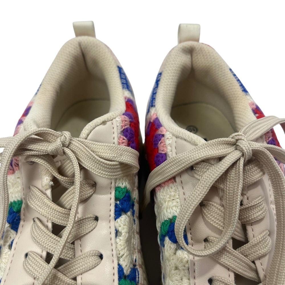 Lucky Step Air Cooled Crochet Granny Square Platform Sneakers Tennis Shoes 10 - Picture 6 of 8